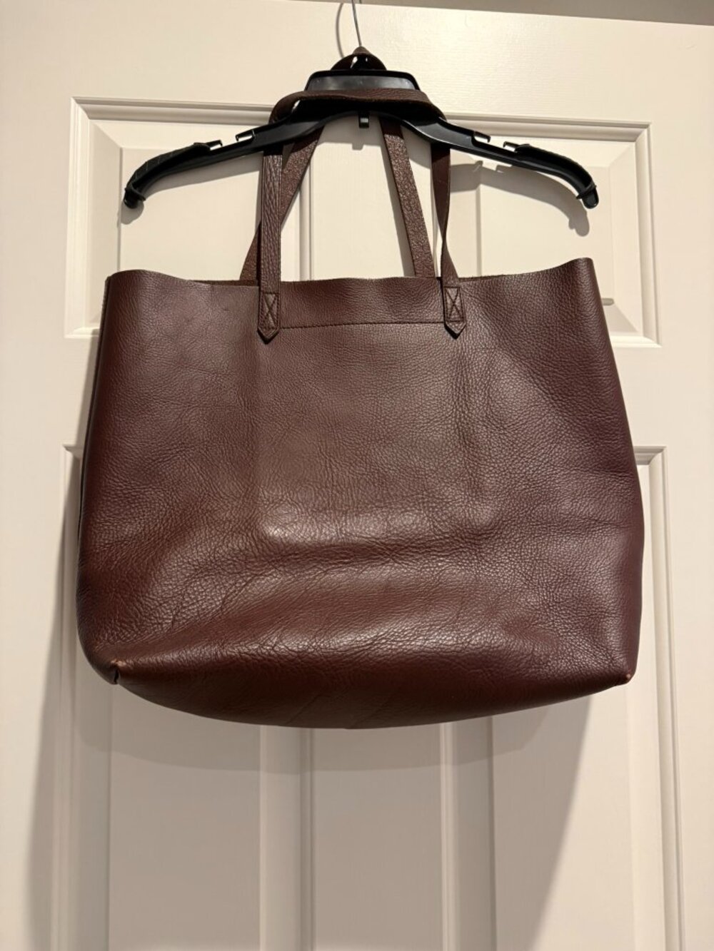 Madewell Brown Leather Tote Bag Large Open Top Shopper - Picture 2 of 4